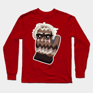 Bernie Sanders as Mittens - Knitted Mittens - Vermont Teacher Mittens Long Sleeve T-Shirt